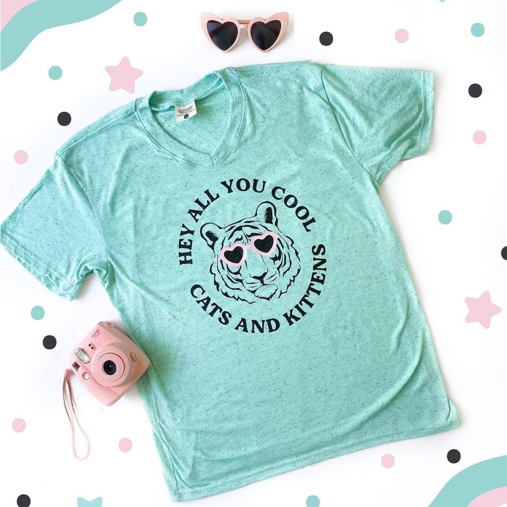 Jadelynn Brooke Hey All You Cool Cats & Kittens Tiger King Tee Women’s S T-shirt